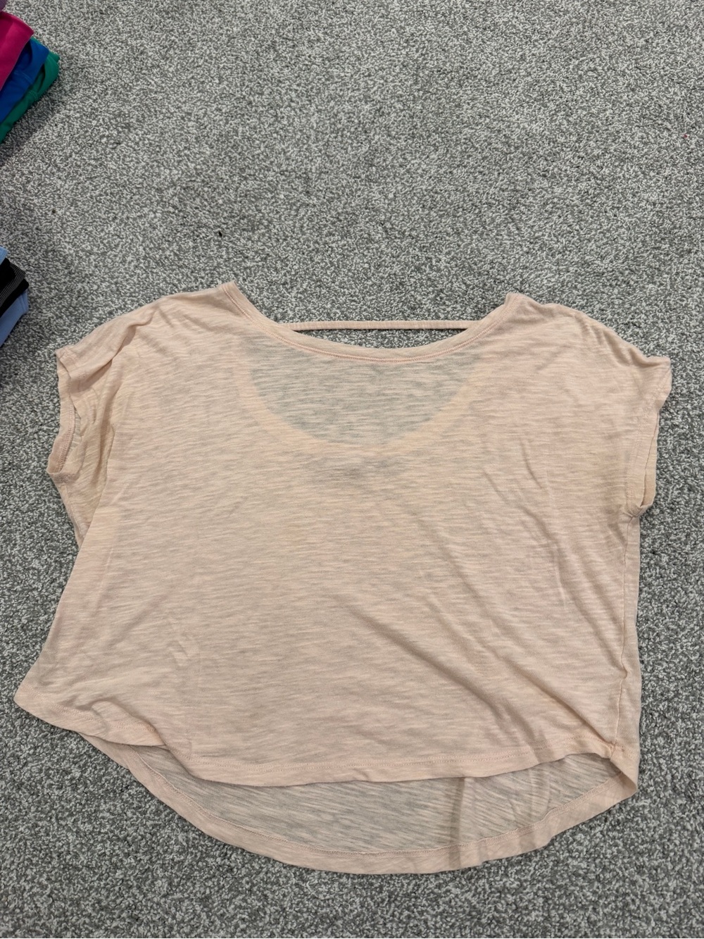 Athleta Pale Blush Short Sleeve Scoop Back Tee